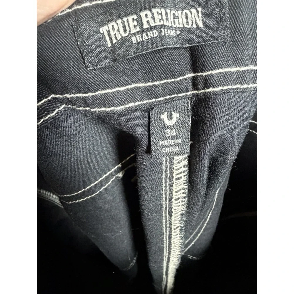 True Religion Cargo Pants Mens 34 Black Utility‎ Y2K Skate Streetwear